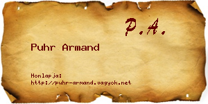 Puhr Armand névjegykártya